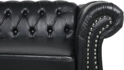 Sectional PU Leather Modular Sofa Couches, Black Tufted Cushions ShipItFurniture