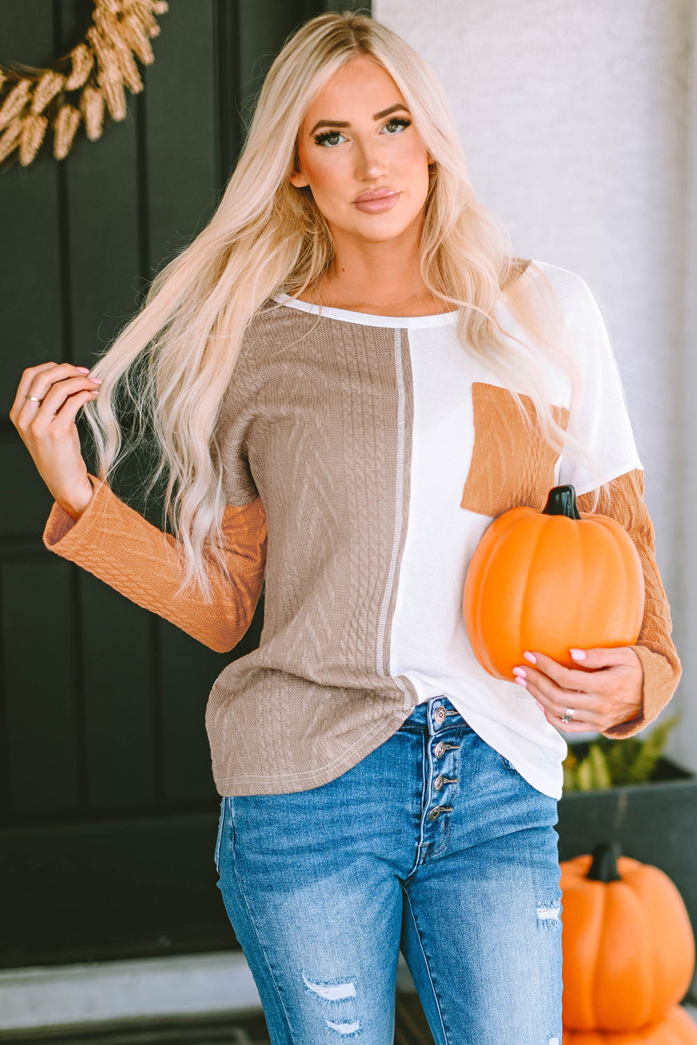 Emily Textured Knit top Long Sleeve Top