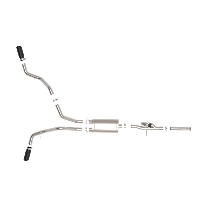 aFe Gemini XV 3in 304 SS Cat-Back Exhaust 09-18 GM Trucks V6-4.3/V8-4.8/5.3L w/ Black Tips NP Motorsports