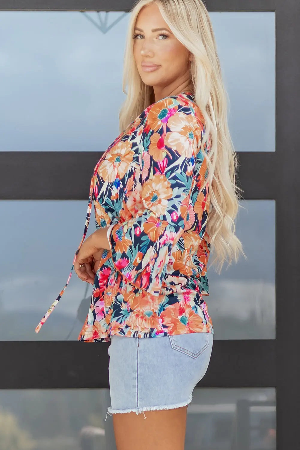 Verakina Flare Sleeve Tied Blouse