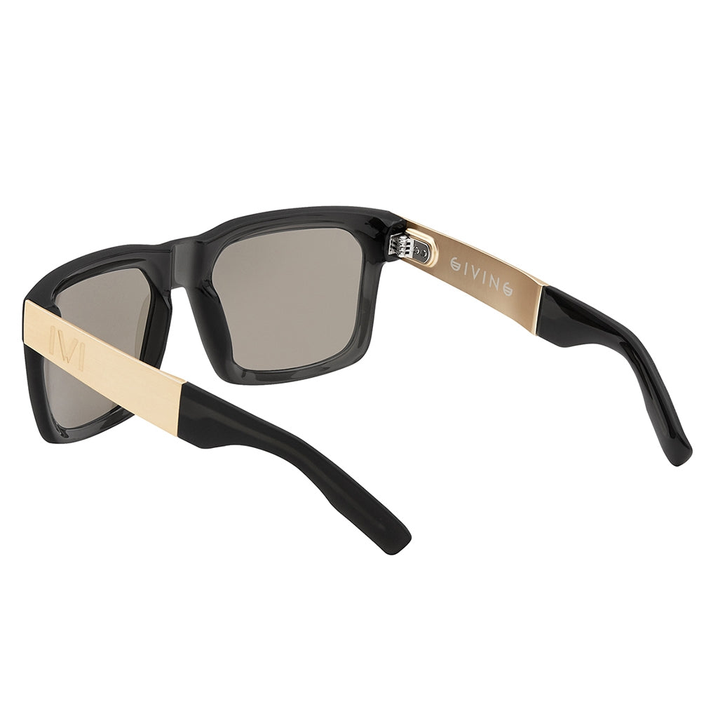 Giving: Matte Grey Translucent - Brushed Gold / Gold Flash Lens - Get it from Bo