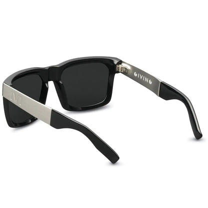 Giving: Polished Black - Brushed Aluminum / Grey Polarized Lens - Get it from Bo