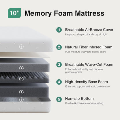 Memory Foam Full Mattress with Pressure Relief Support