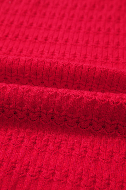 Kay Knit Ribbed Cuffs Crew Neck Sweater