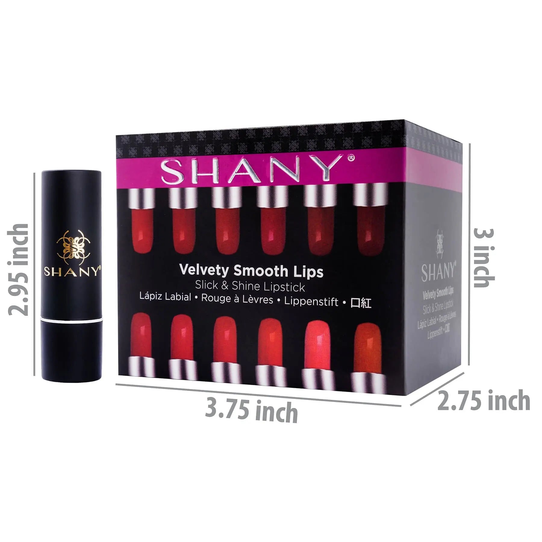 Slick & Shine Lipstick Set - 12 color Long Lasting & Moisturizing SHANY