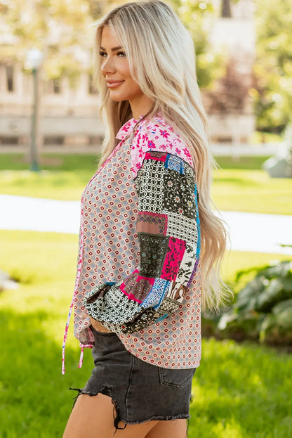 Solirina Shoulder Bubble Sleeve Blouse