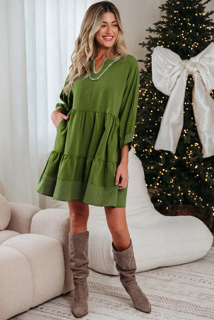 Patara Sleeve Tiered Mini Dress