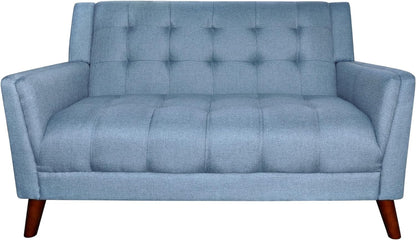 Blue Mid Century Modern Loveseat Polyester Upholstery ShipItFurniture