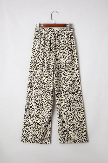 Mabel Leopard Drawstring Elastic Waistband Loose Pants