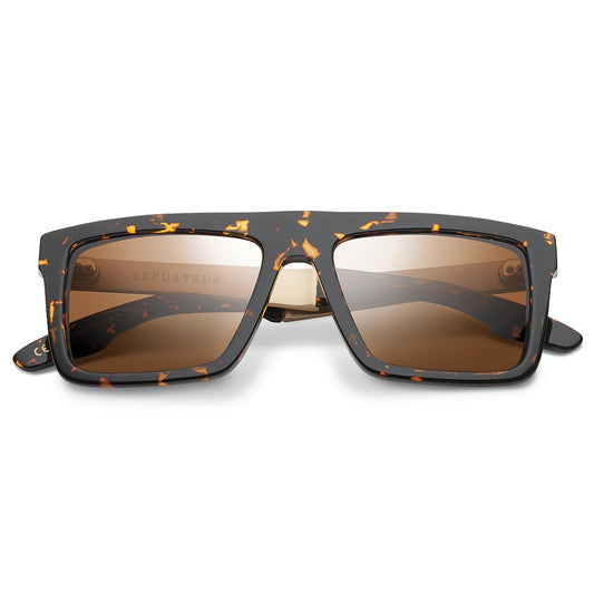 Sepulveda: Polished Ambercomb Tortoise - Brushed Gold / Bronze AR Lens - Get it from Bo