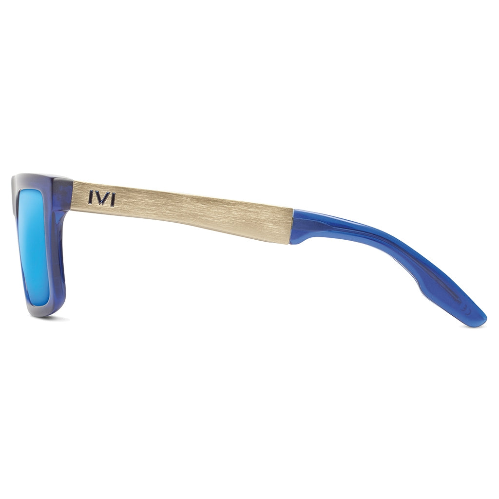 Sepulveda: Matte Midway Blue - Antique Brass / Pacific Blue Flash Lens - Get it from Bo
