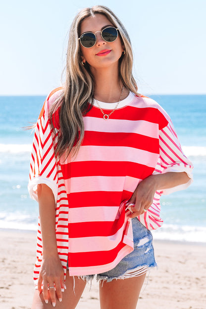 Sloan Stripe Side Split Loose Top