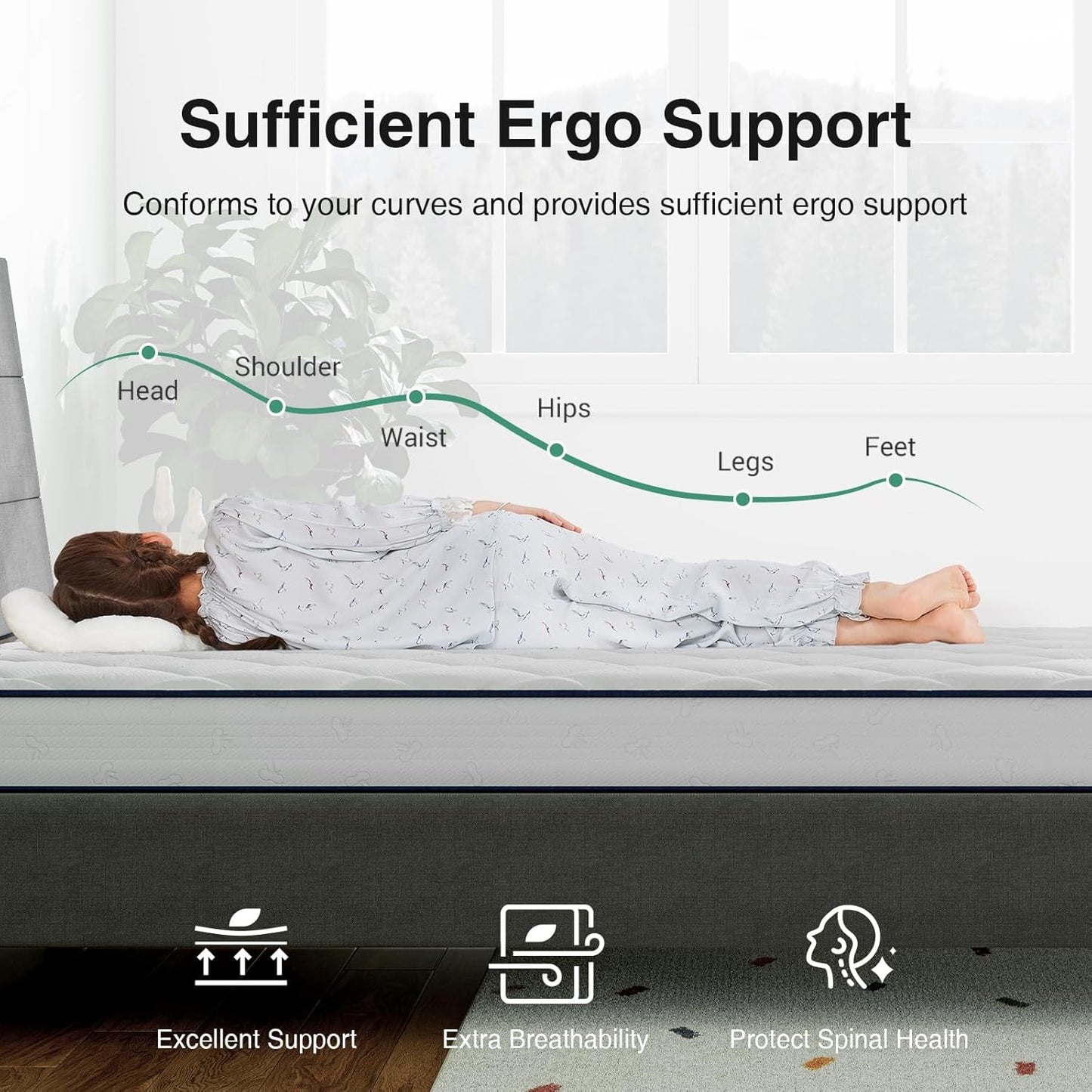 Twin Hybrid Mattress With Medium Support For Bedroom