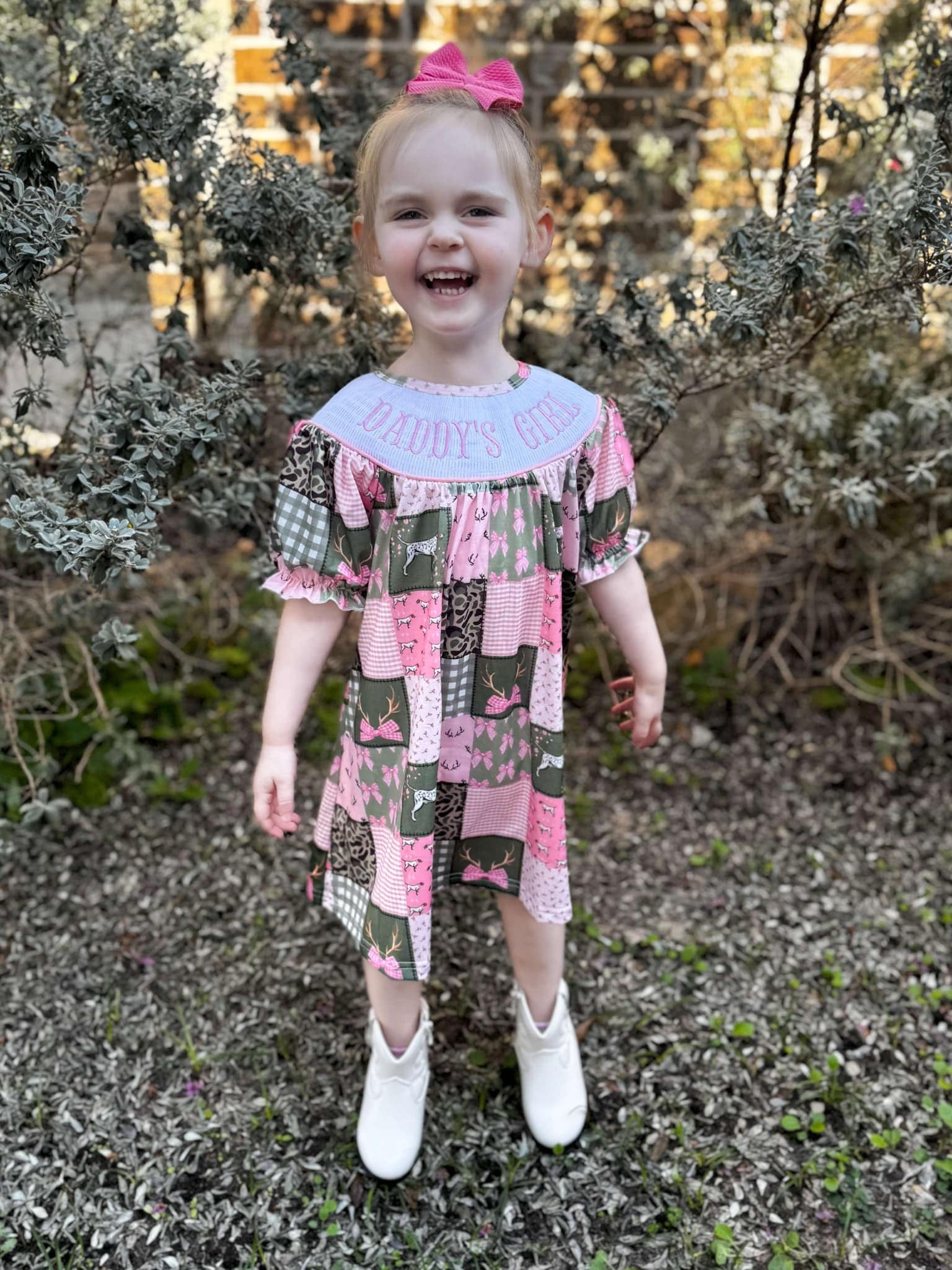 Smocked hunting daddys girl Dress - Get it from Bo