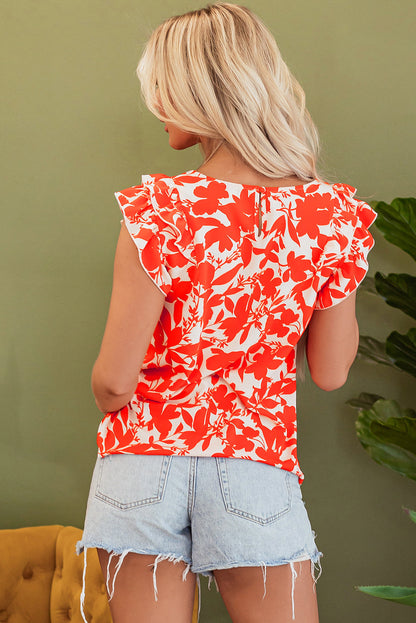 Keilani Floral Ruffle Sleeve Top