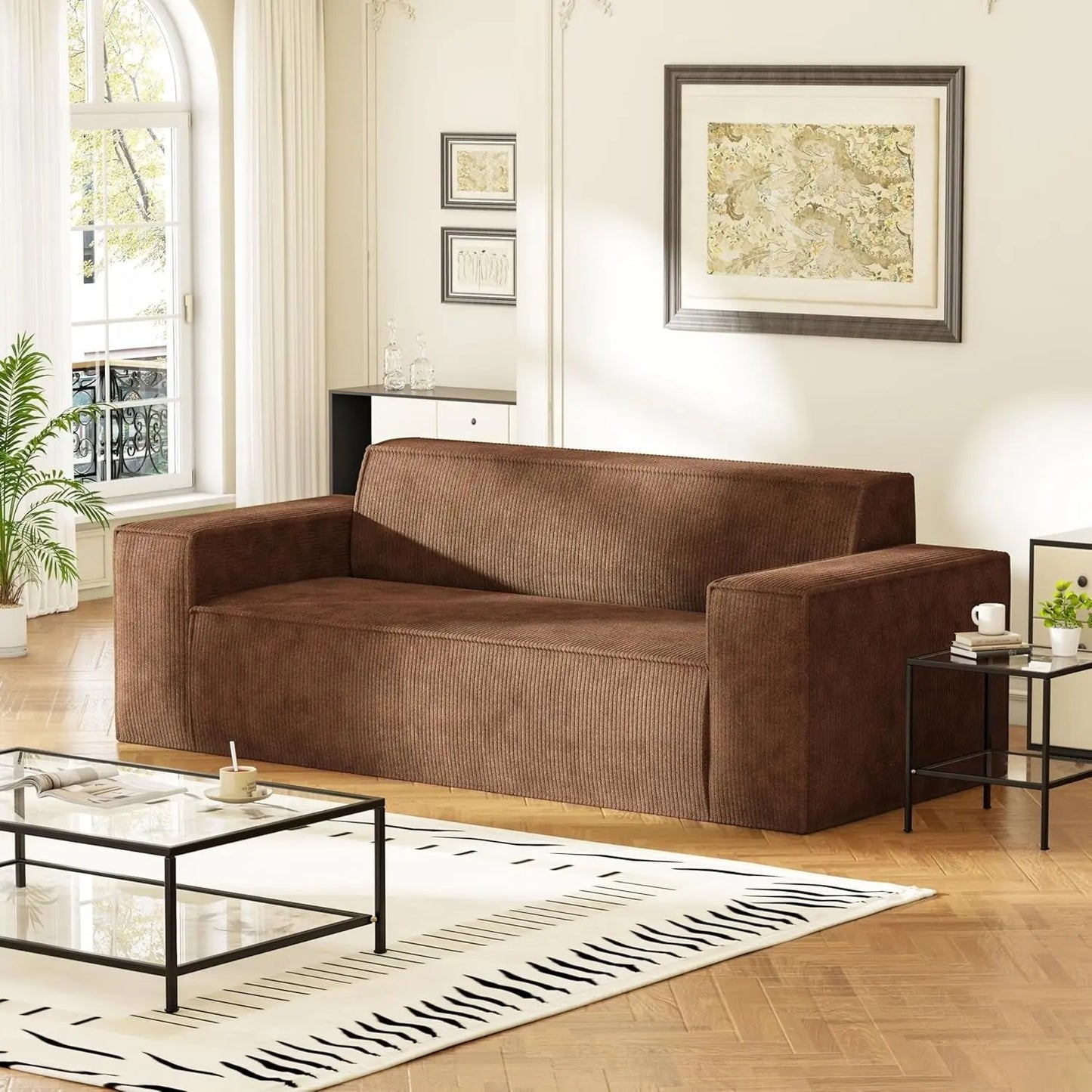 Sofa In A Box Memory Foam Brown Couch For Living Room ShipItFurniture