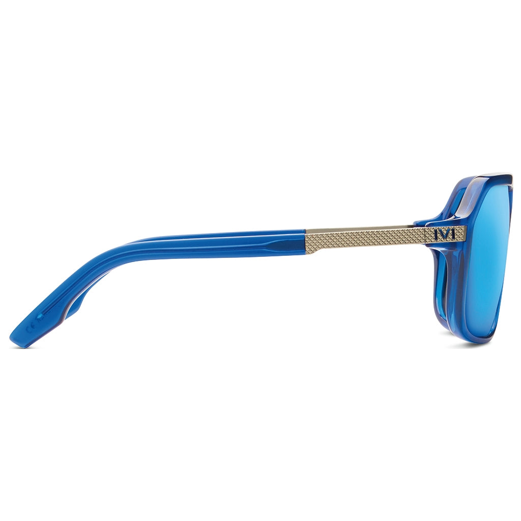 Hunter: Matte Midway Blue - Antique Brass / Pacific Blue Flash Lens - Get it from Bo