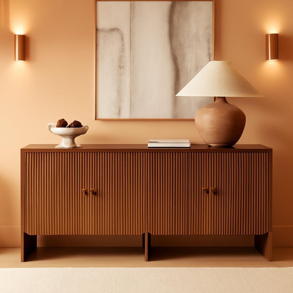 63 Inch Walnut Sideboard With Storage Cabinet Dining Room ShipItFurniture