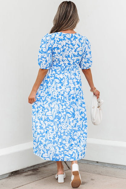 Shannon Floral V Neck Long Dress