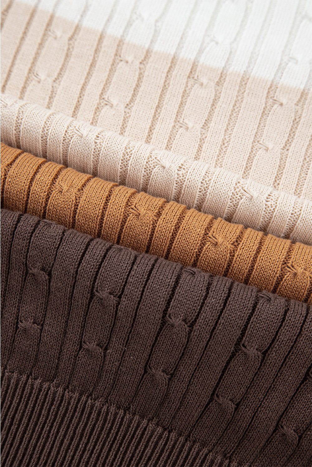 Madison Colorblock Cable Knit Sweater