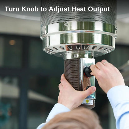 48,000 BTU Patio Heater for Outdoor Use with round Table Design, Double-Layer Stainless Steel Burner and Wheels, Outdoor Patio Heater for Home and Commercial, Bronze, 31.9" X 31.9" X 86.6"-4