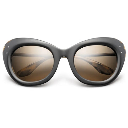Faye: Matte Black - Polished Leopard / Bronze Gradient Lens - Get it from Bo