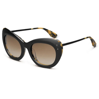 Faye: Matte Black - Polished Leopard / Bronze Gradient Lens - Get it from Bo