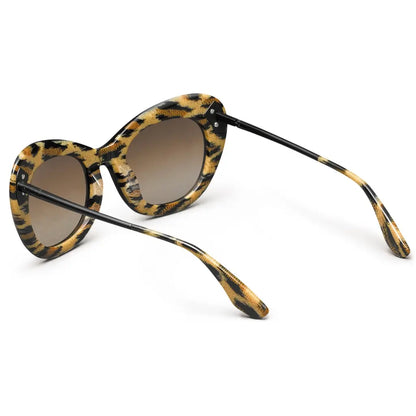 Faye: Matte Black - Polished Leopard / Bronze Gradient Lens - Get it from Bo