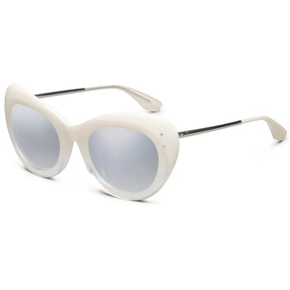 Faye: Polished Ivory Fade - Chrome / Light Blue Chrome Flash Lens - Get it from Bo