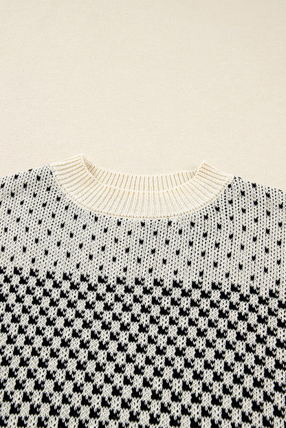 Kinley Pattern Lantern Sleeve Sweater