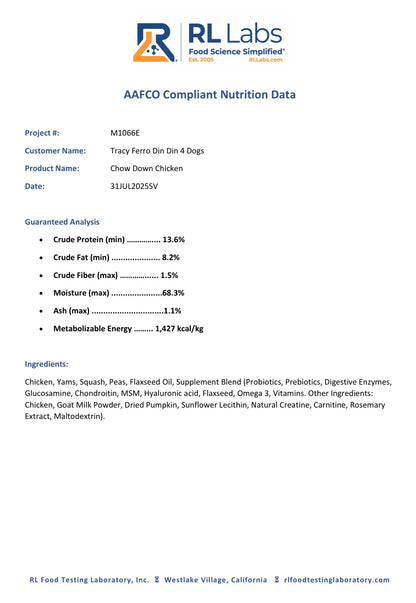 Small Breed - Chow Down Chicken, case includes 30, 4oz meals - Get it from Bo