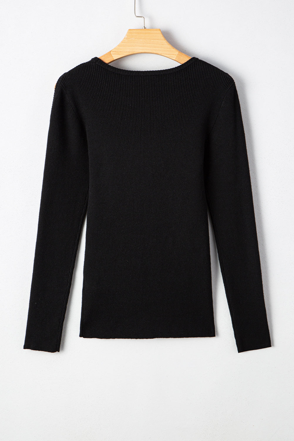 Amaya Ribbed Knit Cold Shoulder Sweater Threaded Pear