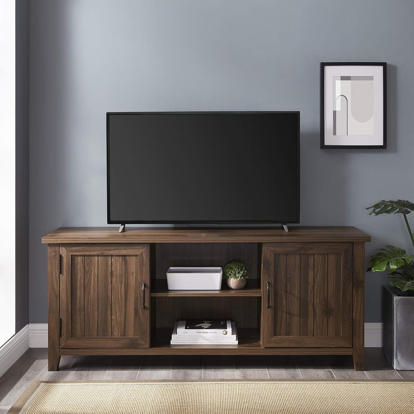 Buren Classic TV Stand Walnut For 65 Inch Televisions