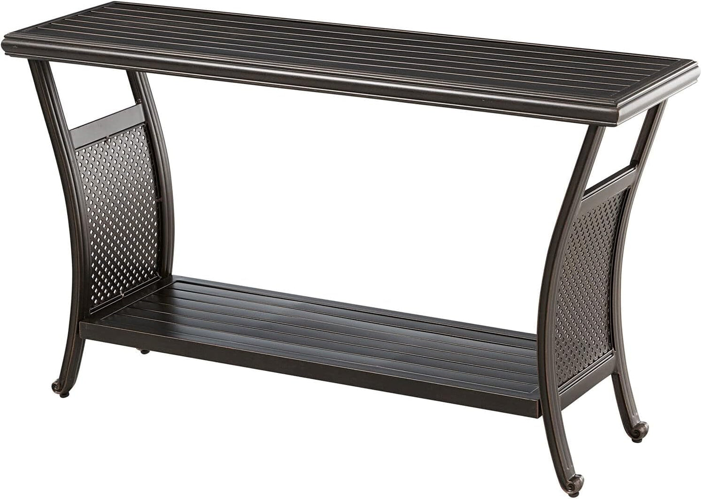 Elegant 50 Inch Outdoor Console Table with Shelves ShipItFurniture