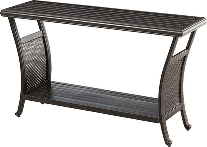 Elegant 50 Inch Outdoor Console Table with Shelves ShipItFurniture