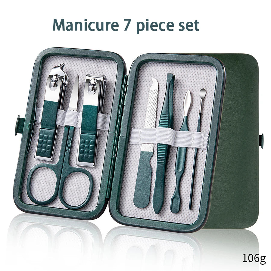 6-9 Pcs Manicure Set with Leather Case Professional