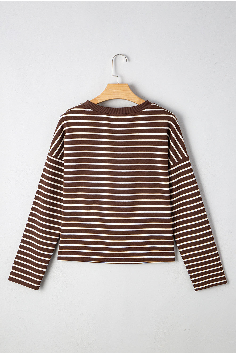 Ember Stripe Ribbed Cropped Crew Neck Top Threaded Pear