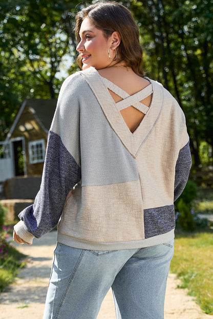 Elaina Plus Size Textured V Neck Top