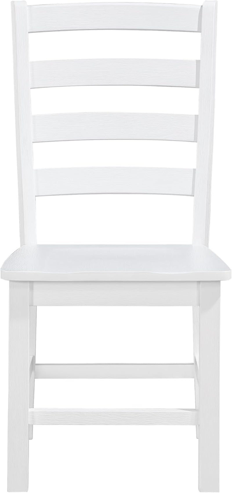 Dining Chairs Set of 2, Dining Chairs with Solid Wood Legs and Footrest, High Ladder Back Farmhouse Dining Chairs, Wooden Dining Room Chairs, White ShipItFurniture