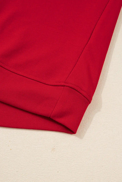 Seramya Striped Detail Varsity Sweatshirt