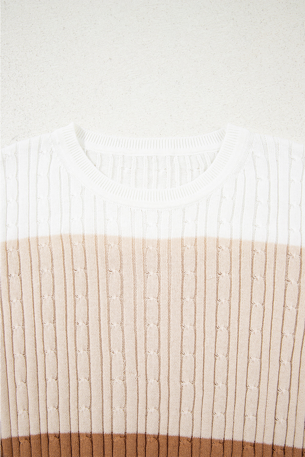 Madison Colorblock Cable Knit Sweater