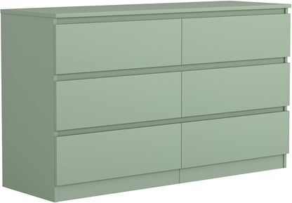 Dresser for Bedroom,Modern 6 Drawer Dresser with Deep Drawer,Storage Chest of Drawer,Wood Bedroom Dresser with Handle Free Design,Tv Stand Dresser for Living Room ShipItFurniture