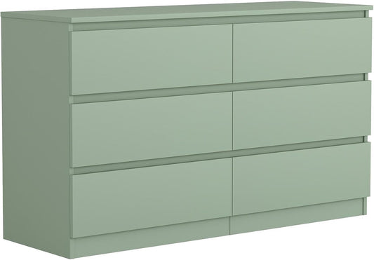 Dresser for Bedroom,Modern 6 Drawer Dresser with Deep Drawer,Storage Chest of Drawer,Wood Bedroom Dresser with Handle Free Design,Tv Stand Dresser for Living Room ShipItFurniture