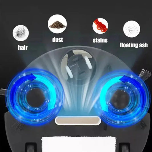 Automatic Electric Floor Vacuum Cleaner 3-in-1 1500Pa USB Rechargeable Wireless Sweeping Mop for Home Office Use