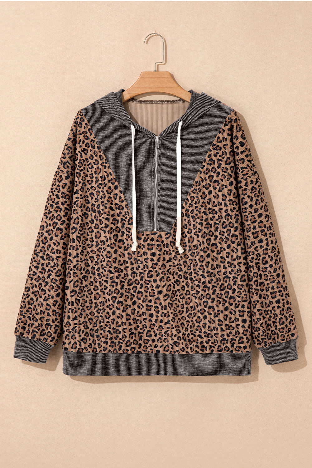 April Collar Zip Hooded Pullover