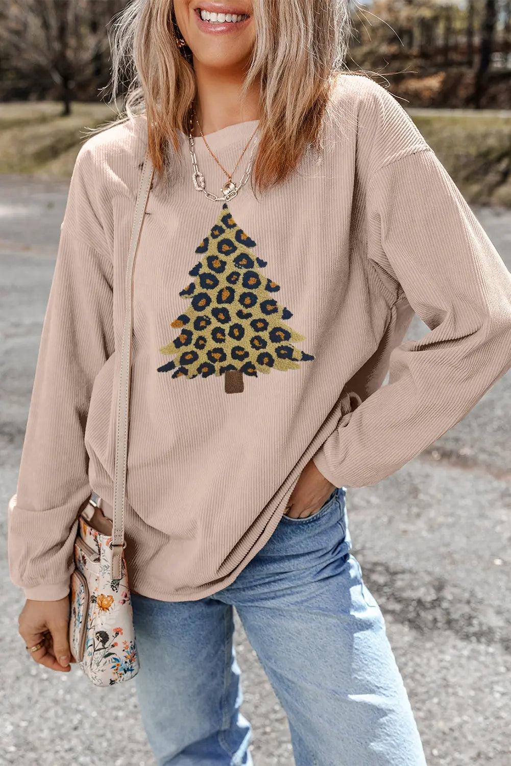 Milazia Tree Graphic Corded Sweatshirt