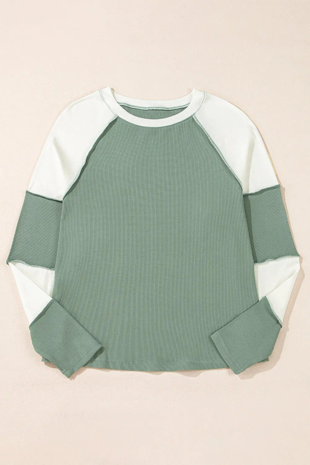 Faye Colorblock Patchwork Raglan Long Sleeve Top