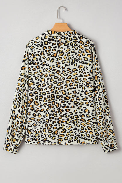 Laurel Leopard V Neck Blouse