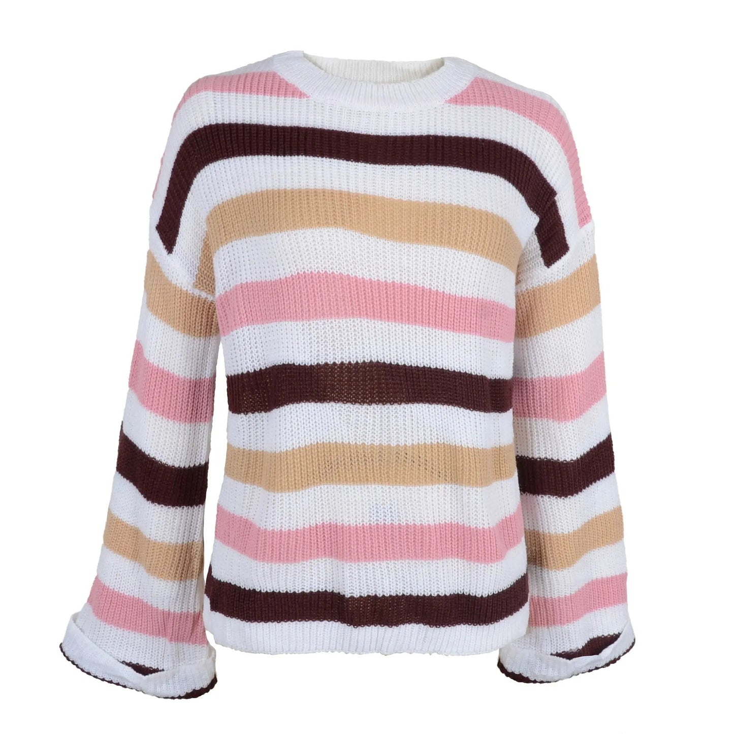 Striped Bell Sleeve Light Sweater