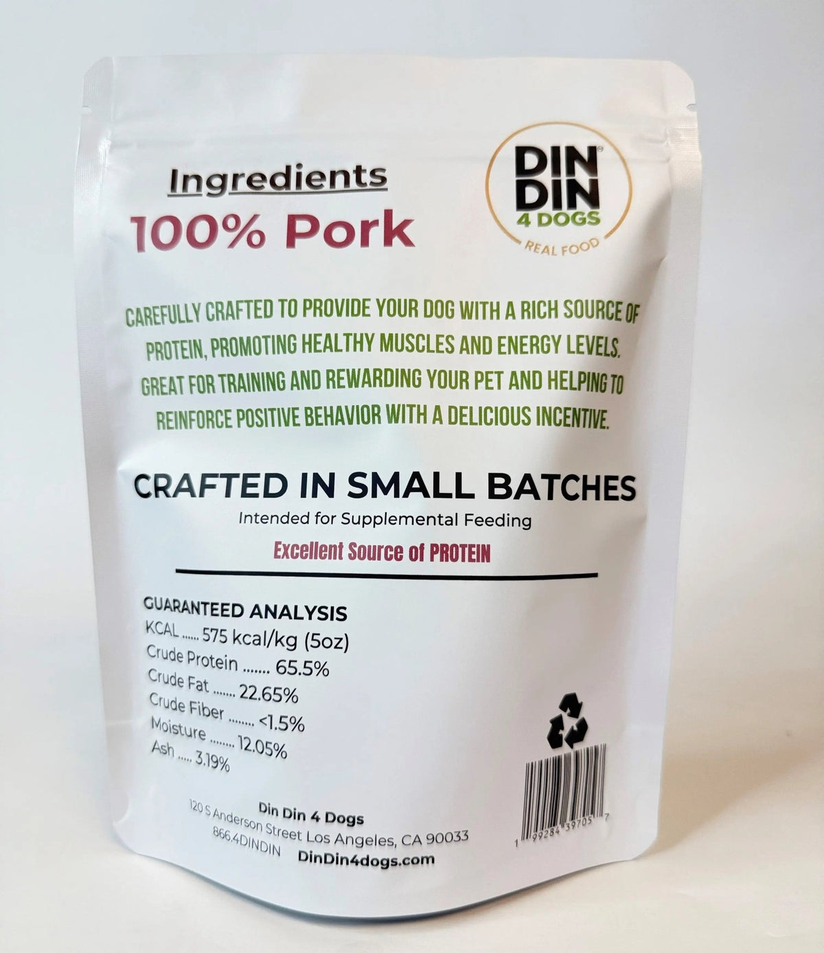 100% Pork Dog Treats, 5 Ounce Bag, Single Ingredient, High Protein - Get it from Bo